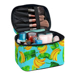 Banana Leaf Pattern Print Travel Makeup Bag