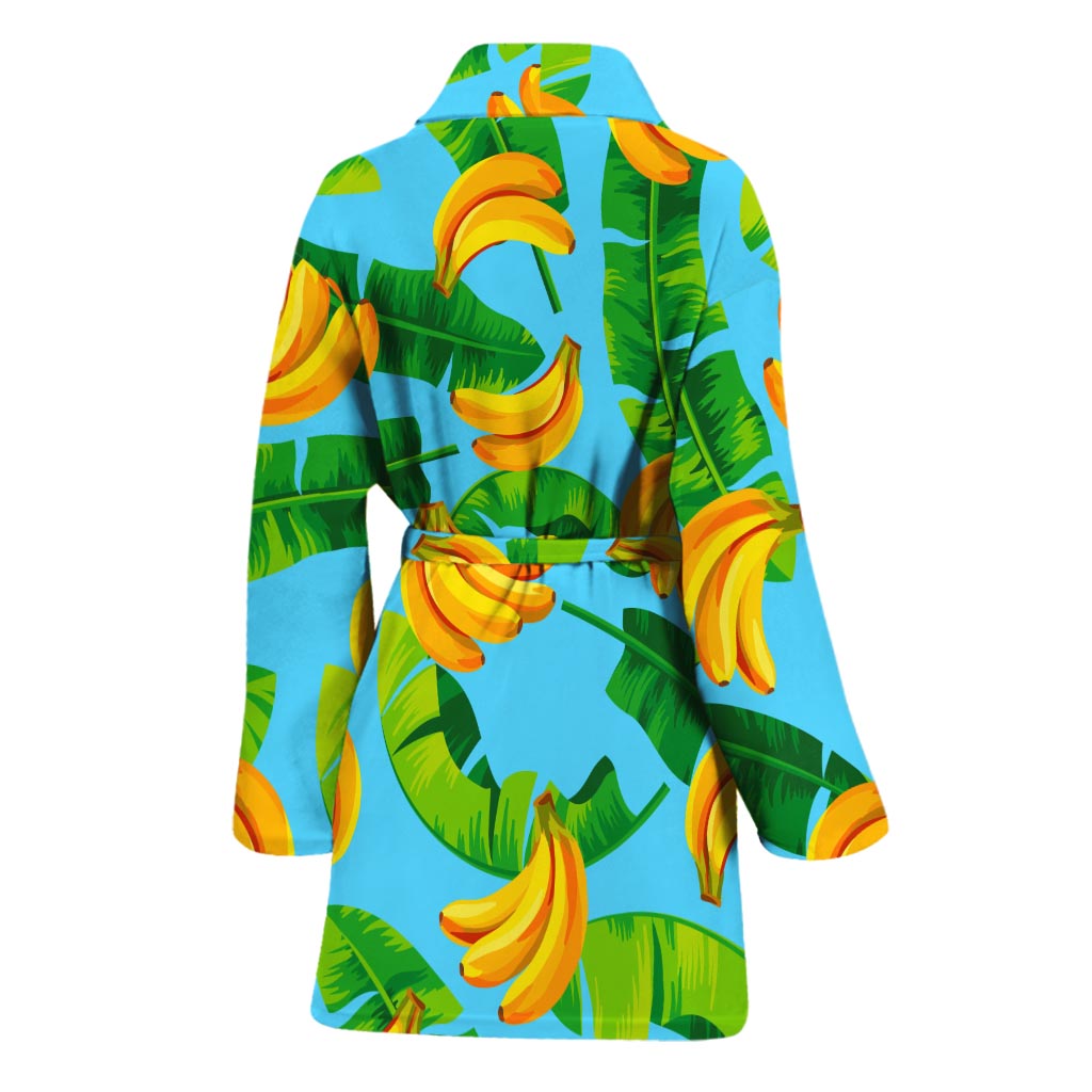 Banana Leaf Pattern Print Women's Bathrobe