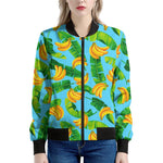 Banana Leaf Pattern Print Women's Bomber Jacket