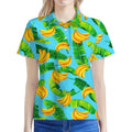 Banana Leaf Pattern Print Women's Polo Shirt