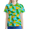 Banana Leaf Pattern Print Women's Polo Shirt