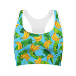 Banana Leaf Pattern Print Women's Sports Bra