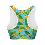 Banana Leaf Pattern Print Women's Sports Bra