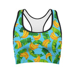 Banana Leaf Pattern Print Women's Sports Bra