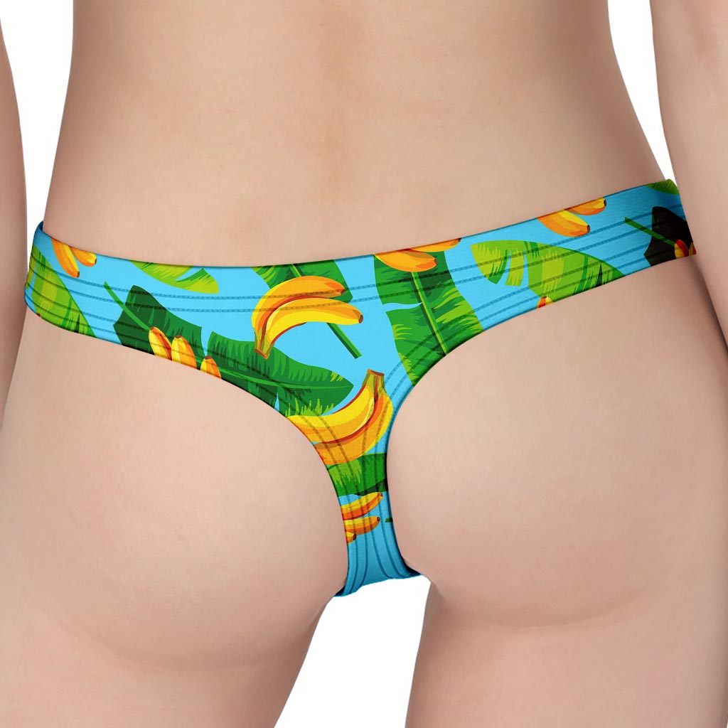 Banana Leaf Pattern Print Women's Thong