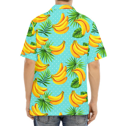 Banana Palm Leaf Pattern Print Aloha Shirt