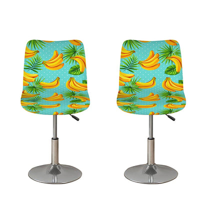 Banana Palm Leaf Pattern Print Bar Stool Covers