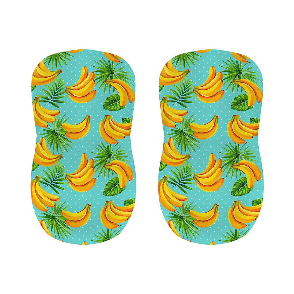 Banana Palm Leaf Pattern Print Bar Stool Covers