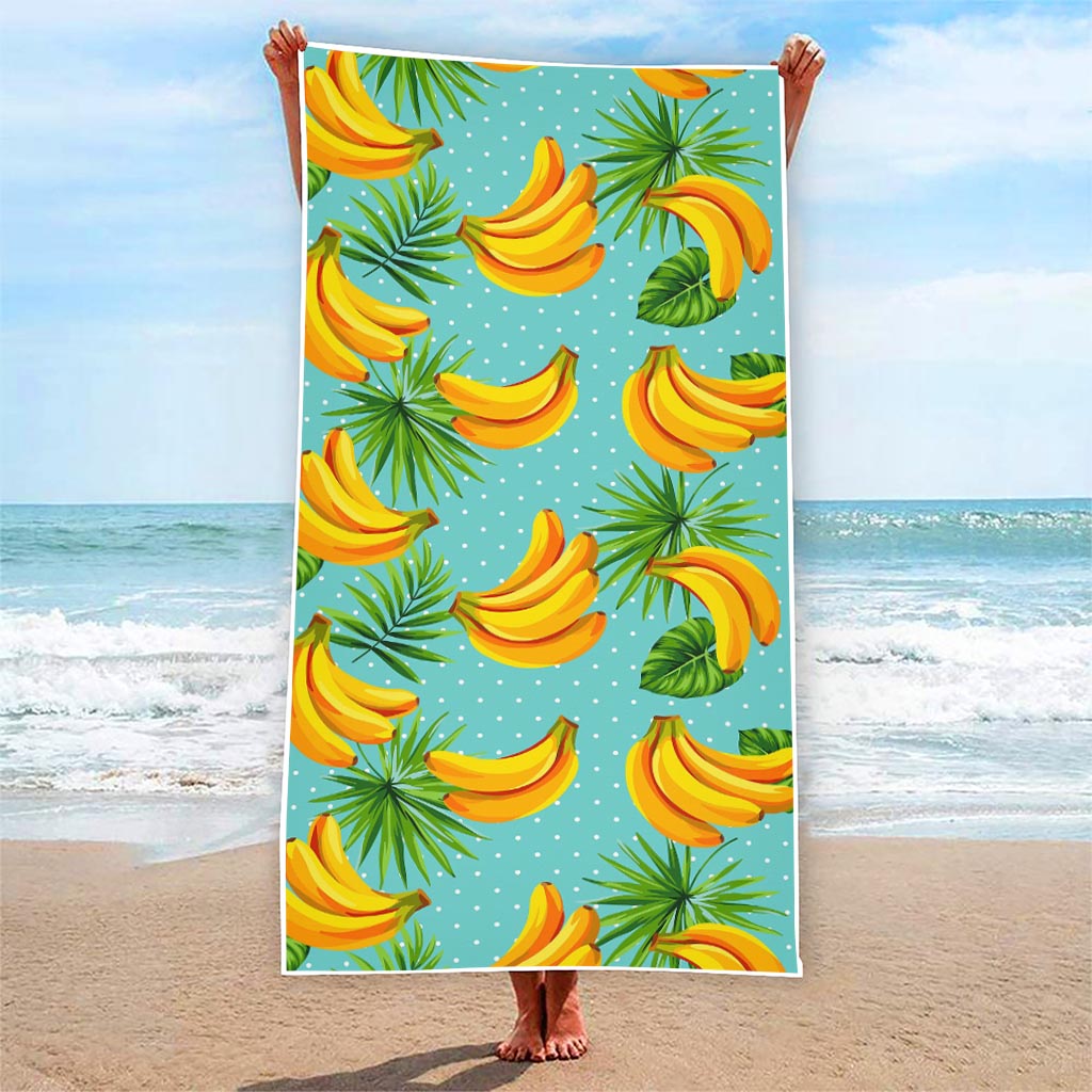 Banana Palm Leaf Pattern Print Beach Towel