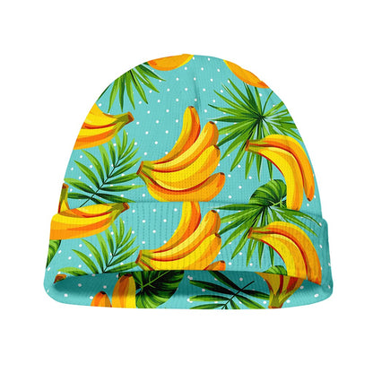 Banana Palm Leaf Pattern Print Beanie