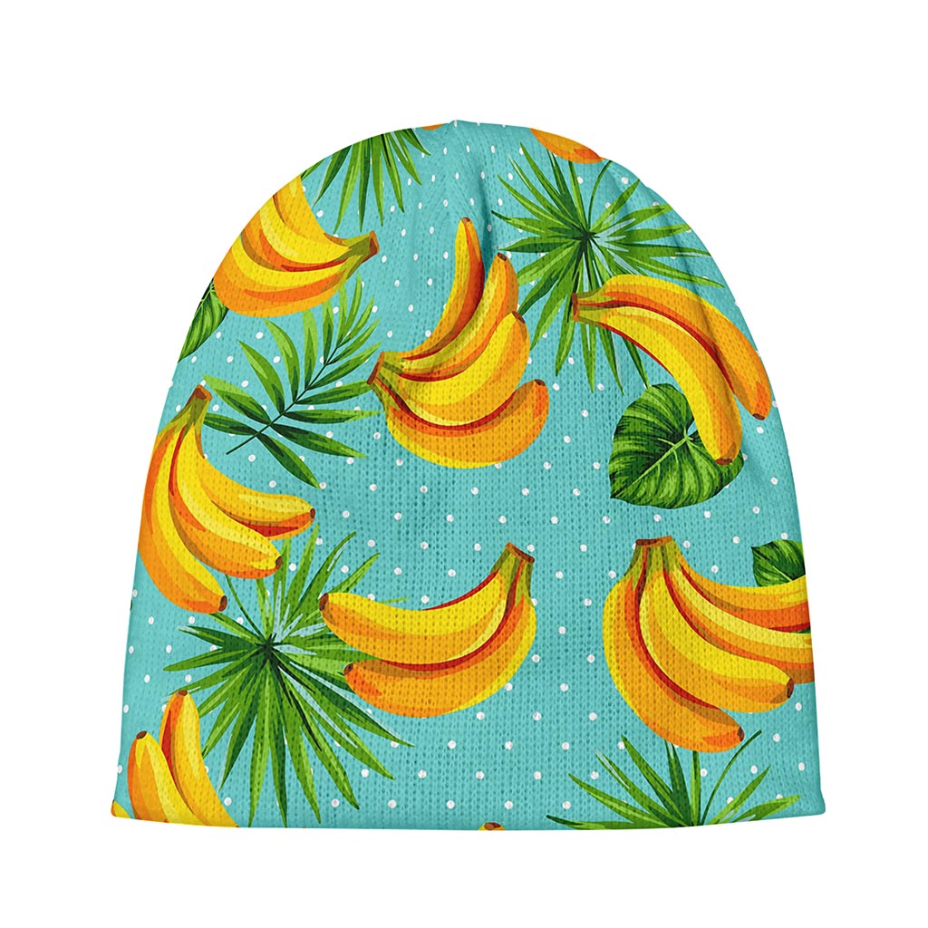 Banana Palm Leaf Pattern Print Beanie