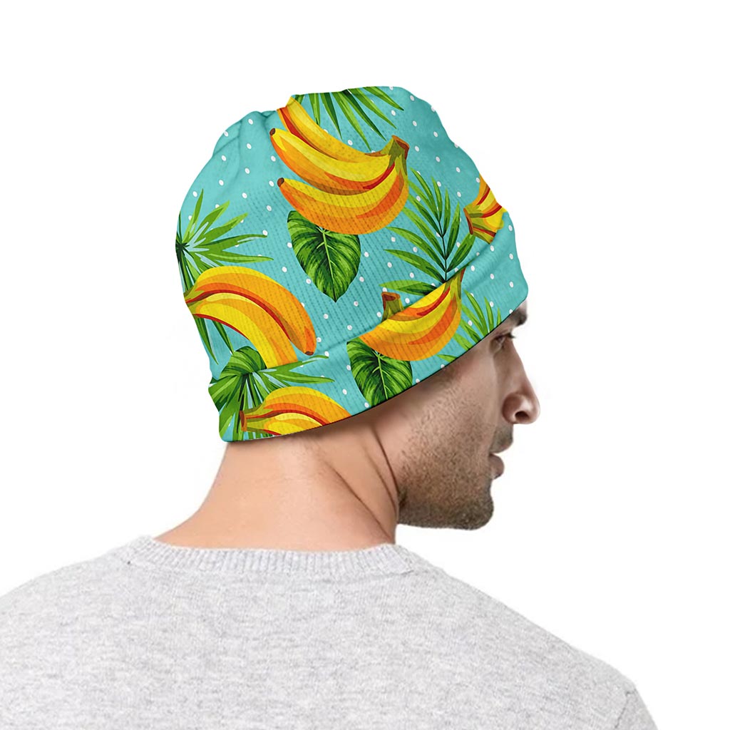 Banana Palm Leaf Pattern Print Beanie
