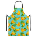 Banana Palm Leaf Pattern Print Bib Apron With Pocket