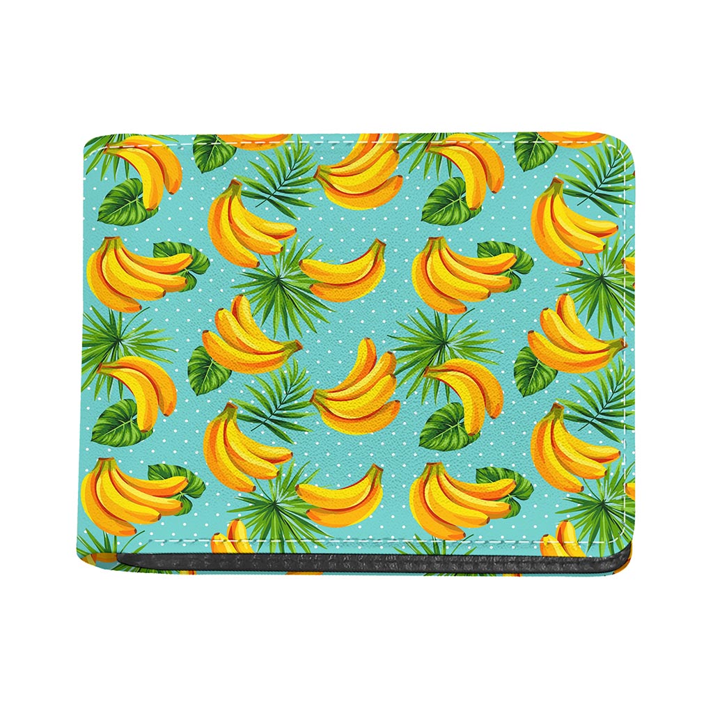Banana Palm Leaf Pattern Print Bifold Wallet