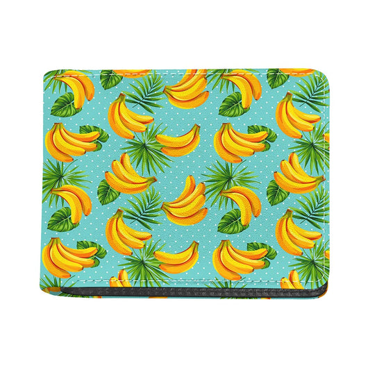 Banana Palm Leaf Pattern Print Bifold Wallet