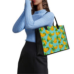 Banana Palm Leaf Pattern Print Canvas Tote Bag