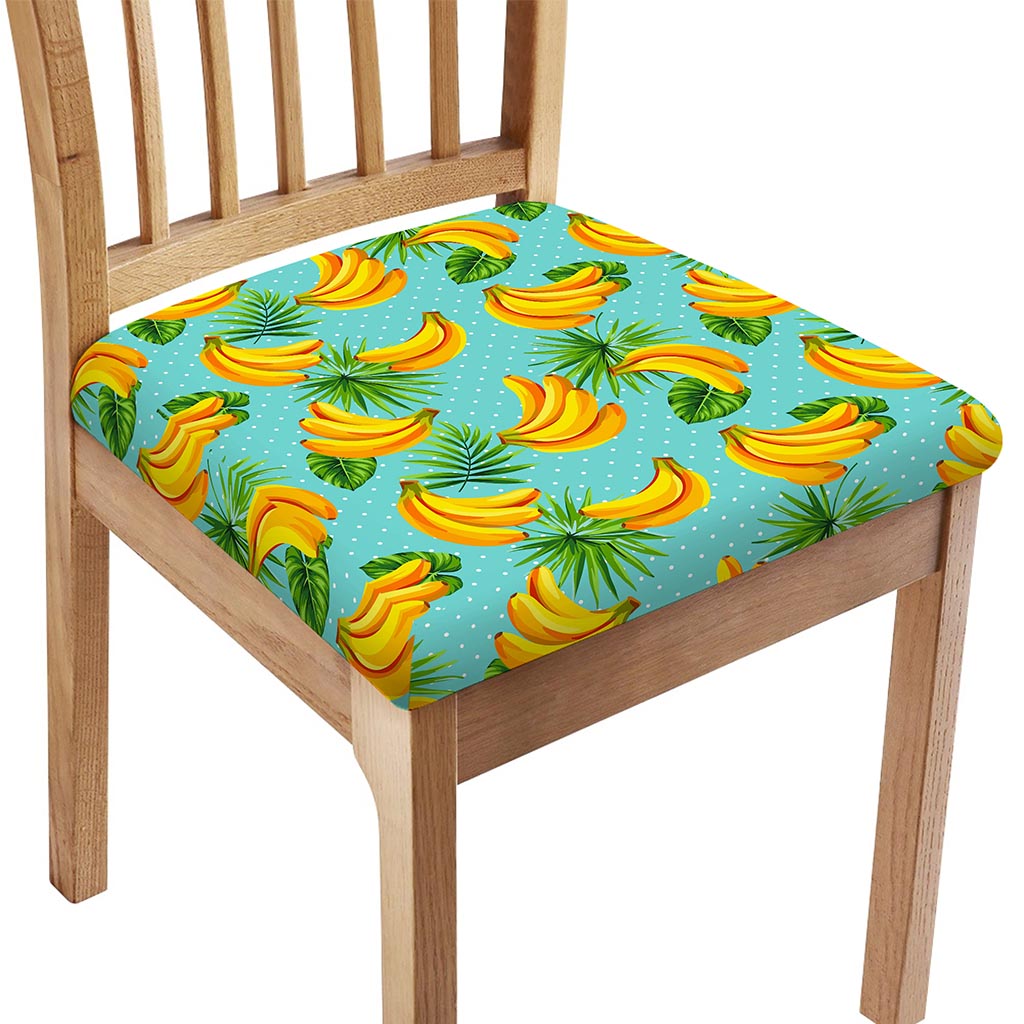Banana Palm Leaf Pattern Print Chair Cushion Cover