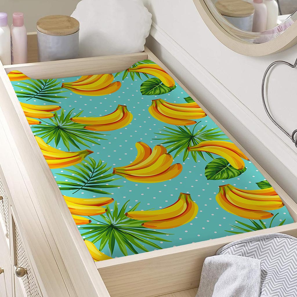 Banana Palm Leaf Pattern Print Changing Pad Cover