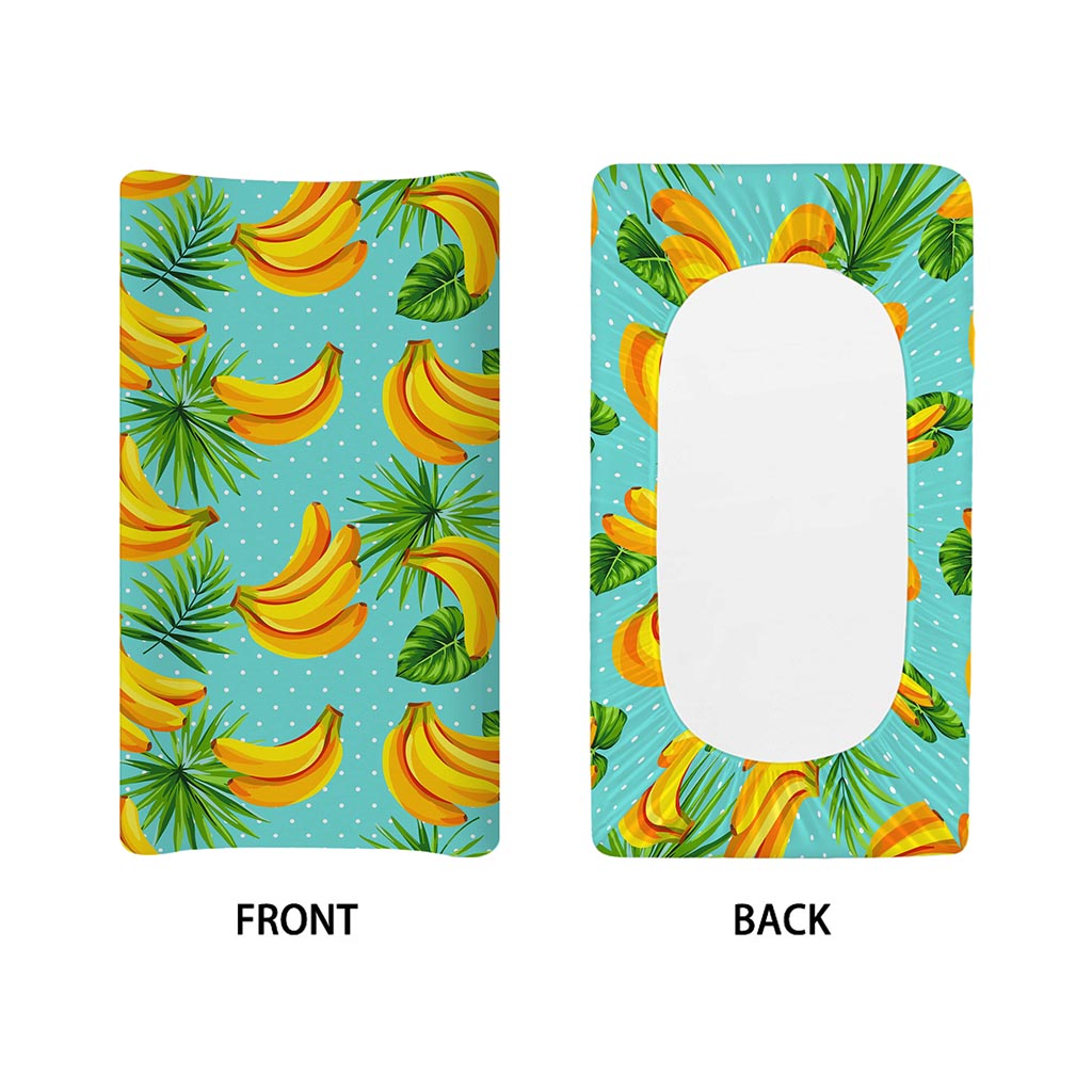 Banana Palm Leaf Pattern Print Changing Pad Cover