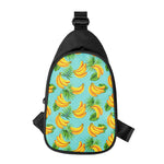Banana Palm Leaf Pattern Print Chest Bag