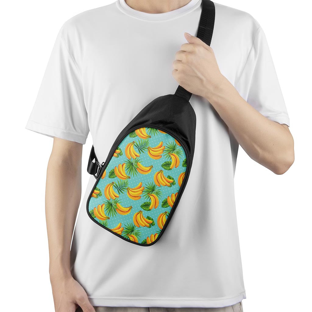 Banana Palm Leaf Pattern Print Chest Bag
