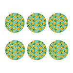 Banana Palm Leaf Pattern Print Coaster Set