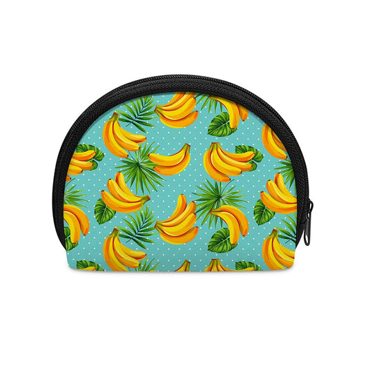 Banana Palm Leaf Pattern Print Coin Purse