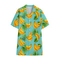 Banana Palm Leaf Pattern Print Cotton Hawaiian Shirt