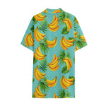 Banana Palm Leaf Pattern Print Cotton Hawaiian Shirt