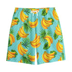 Banana Palm Leaf Pattern Print Cotton Shorts