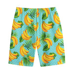 Banana Palm Leaf Pattern Print Cotton Shorts