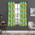Banana Palm Leaf Pattern Print Grommet Curtain Panels