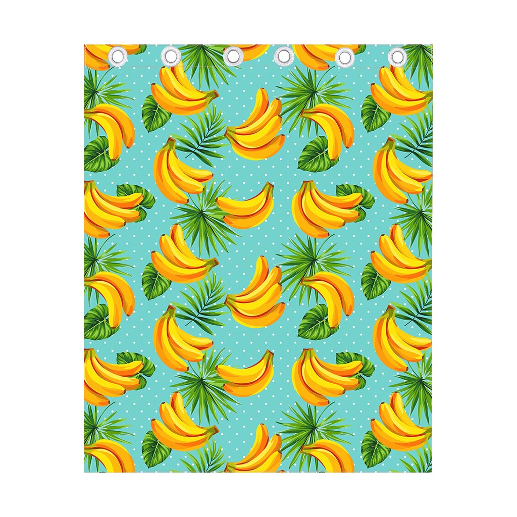 Banana Palm Leaf Pattern Print Curtain