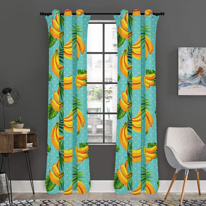 Banana Palm Leaf Pattern Print Curtain