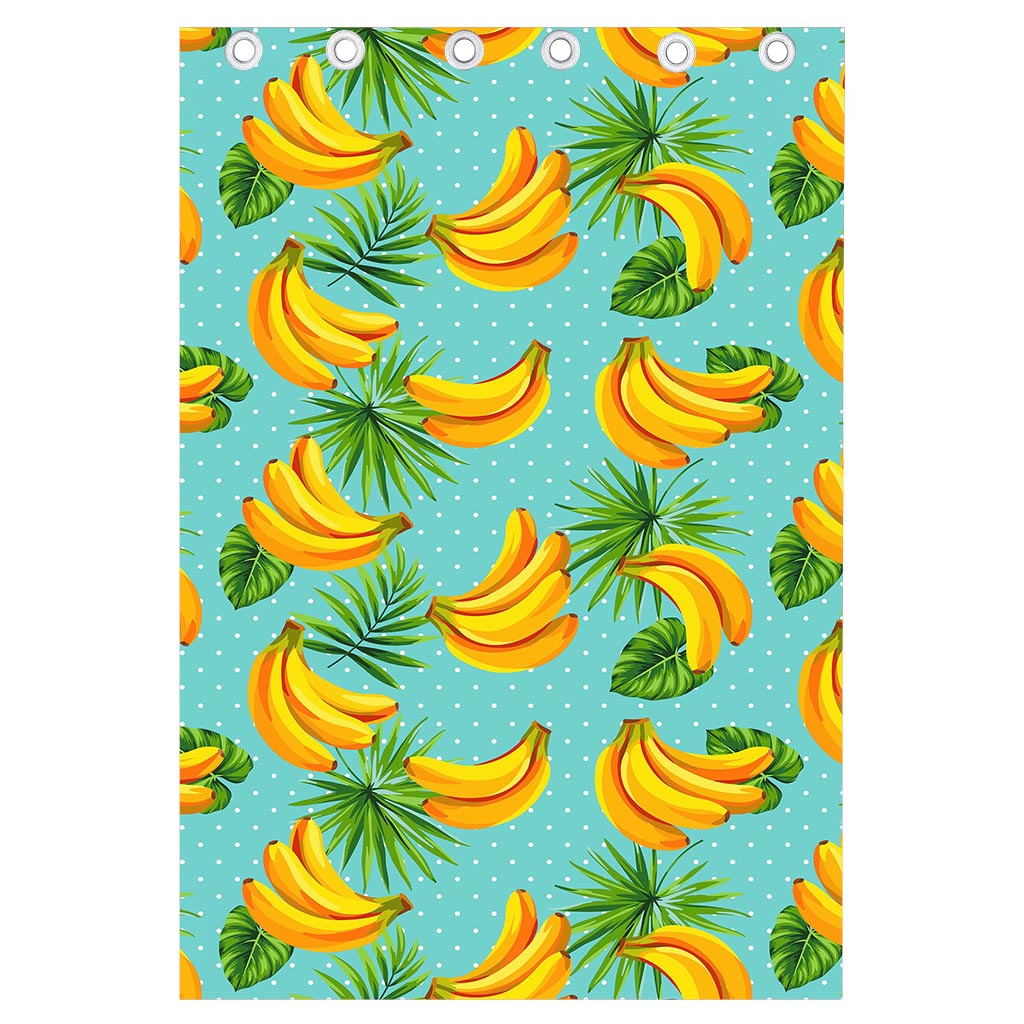 Banana Palm Leaf Pattern Print Curtain