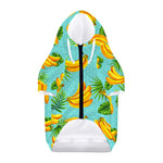 Banana Palm Leaf Pattern Print Dog Zip Up Hoodie