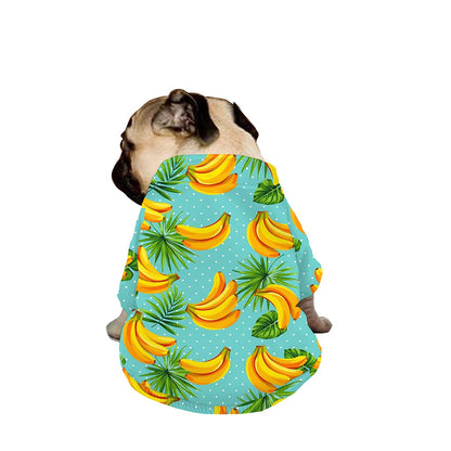 Banana Palm Leaf Pattern Print Dog Zip Up Jacket