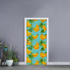 Banana Palm Leaf Pattern Print Door Sticker