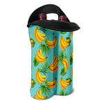 Banana Palm Leaf Pattern Print Double Neoprene Wine Tote