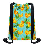 Banana Palm Leaf Pattern Print Drawstring Backpack