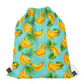 Banana Palm Leaf Pattern Print Drawstring Bag