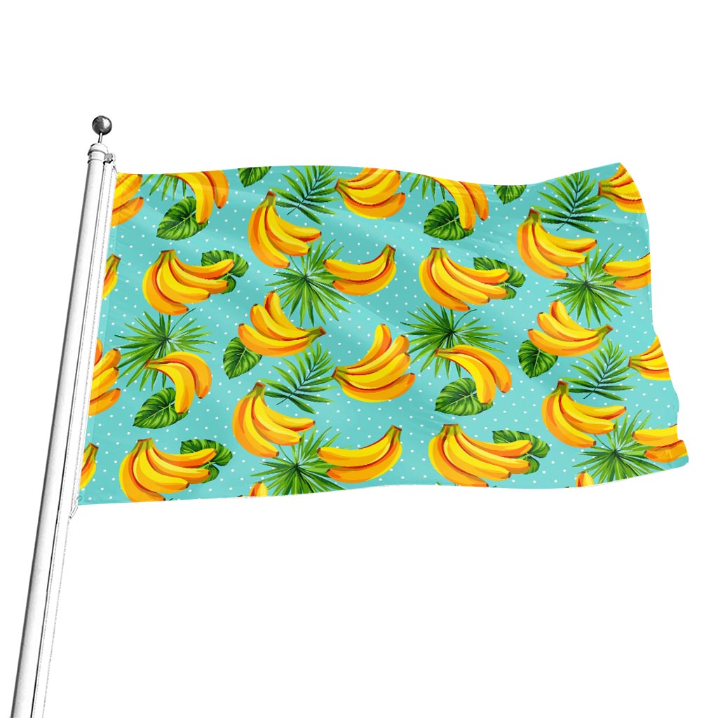 Banana Palm Leaf Pattern Print Flag