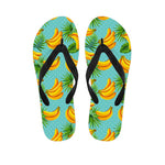 Banana Palm Leaf Pattern Print Flip Flops