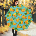 Banana Palm Leaf Pattern Print Foldable Umbrella