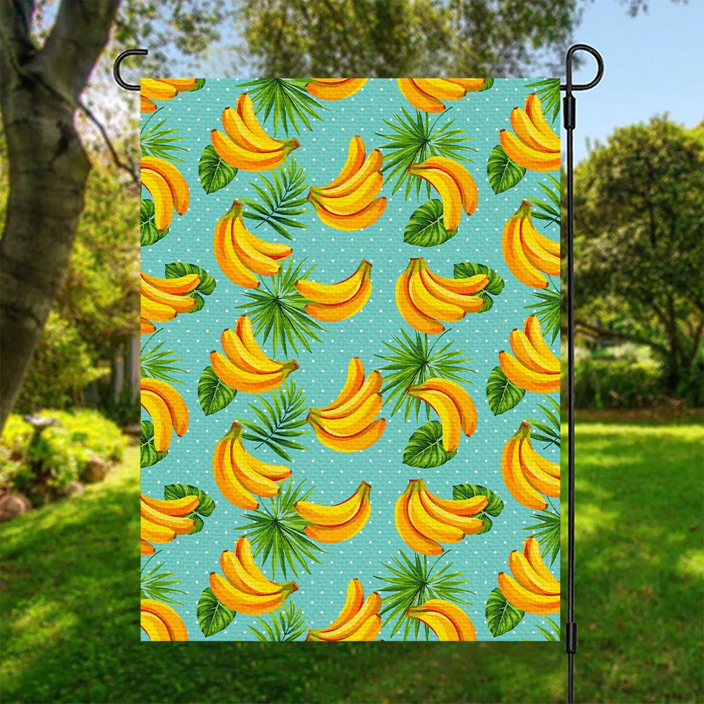 Banana Palm Leaf Pattern Print Garden Flag