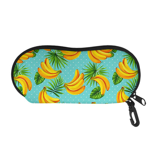 Banana Palm Leaf Pattern Print Glasses Case
