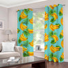 Banana Palm Leaf Pattern Print Grommet Curtains