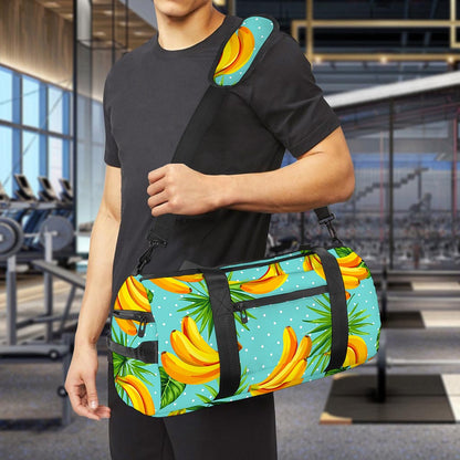 Banana Palm Leaf Pattern Print Gym Bag