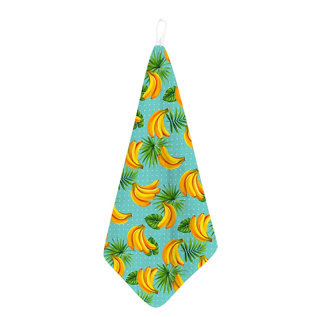 Banana Palm Leaf Pattern Print Hand Towel