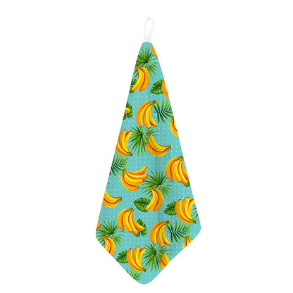 Banana Palm Leaf Pattern Print Hand Towel